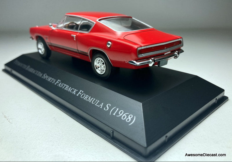 1968 Plymouth Barracuda Sports Fastback Formula S, Red 1:43 Diecast Model Car by DeAgostini