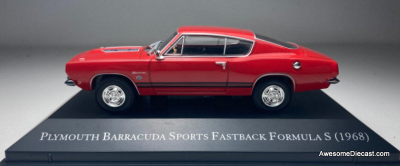 1968 Plymouth Barracuda Sports Fastback Formula S, Red 1:43 Diecast Model Car by DeAgostini