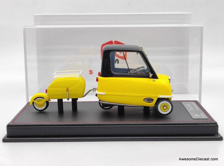 S.U.M. 1:18 1964 Peel P50 Micro Car w/Trailer, Yellow