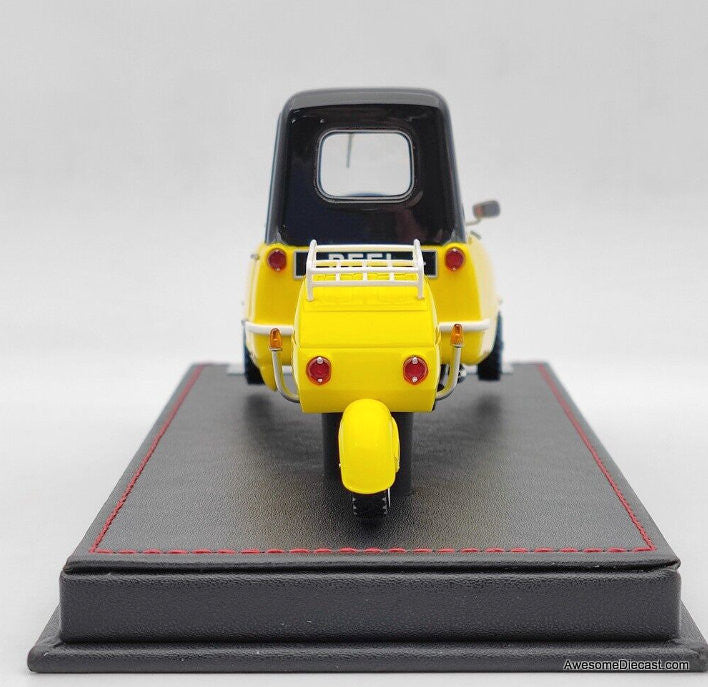 S.U.M Peel P50 Micro Car w/Trailer 1:18 1964, Yellow – Awesome