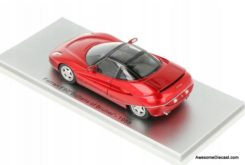 1988 Ferrari F90 Pininfarina, Red (Personal Car Sultan Of Brunei) 1:43 Resin Cast Model by Kess
