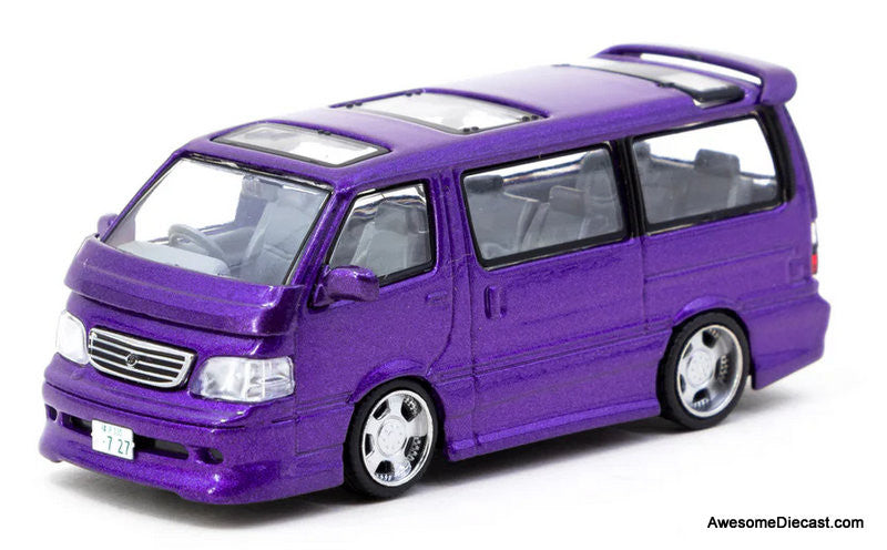 Toyota Hiace Wagon Custom, Metallic Purple 1:64 Diecast Model Car by Tarmac Works