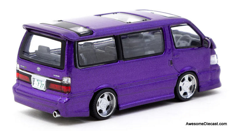 Toyota Hiace Wagon Custom, Metallic Purple 1:64 Diecast Model Car by Tarmac Works