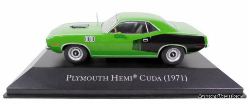 1971 Plymouth Hemi Cuda, Green/Black 1:43 Diecast Model Car by DeAgostini