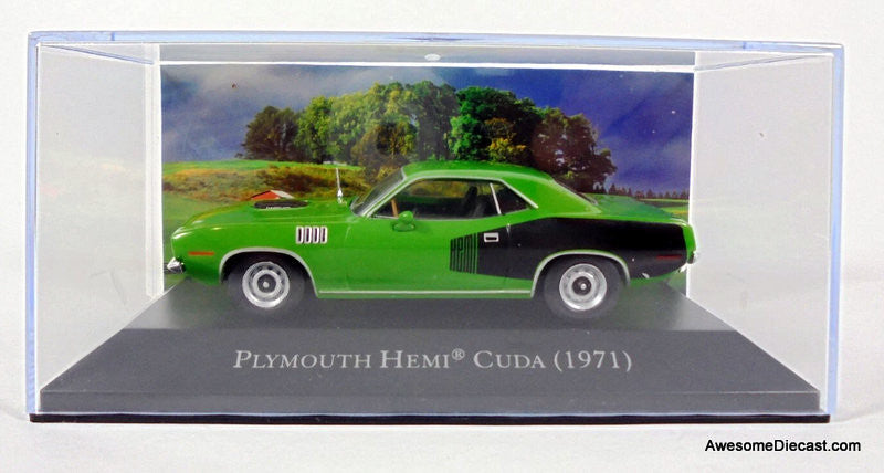 1971 Plymouth Hemi Cuda, Green/Black 1:43 Diecast Model Car by DeAgostini
