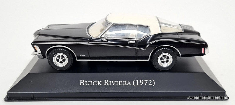 1972 Buick Riviera, Black/White 1:43 Diecast Model Car by DeAgostini