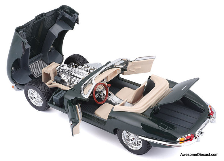 1961 Jaguar E-Type Convertible, British Racing Green 1:18 Diecast