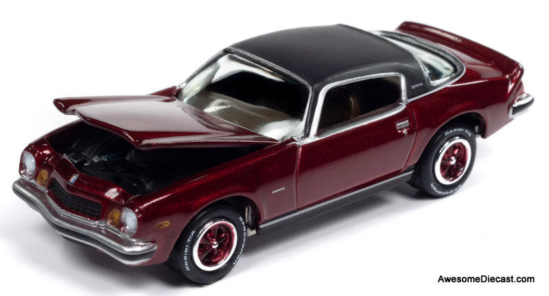 1975 Chevrolet Camaro LT, Metallic Dark Red 1:64 Diecast Model Car by Johnny Lightning