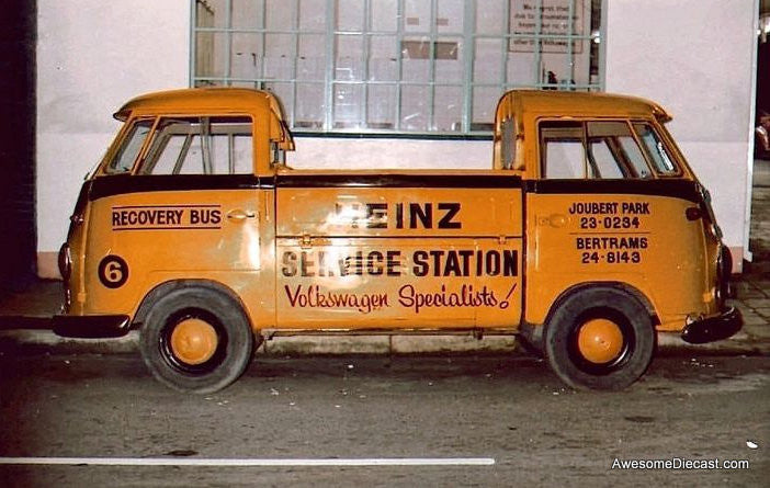 Volkswagen T1 Double Cab Recovery Bus, Yellow: Heinz Service Station 1:43 Resin Cast Model Truck by AutoCult