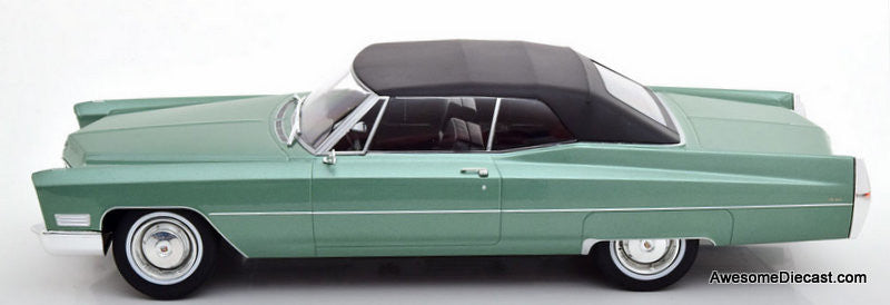 1967 Cadillac Deville Convertible (Roof Up), Metallic Green 1:18 Diecast Model Car by KK Scale