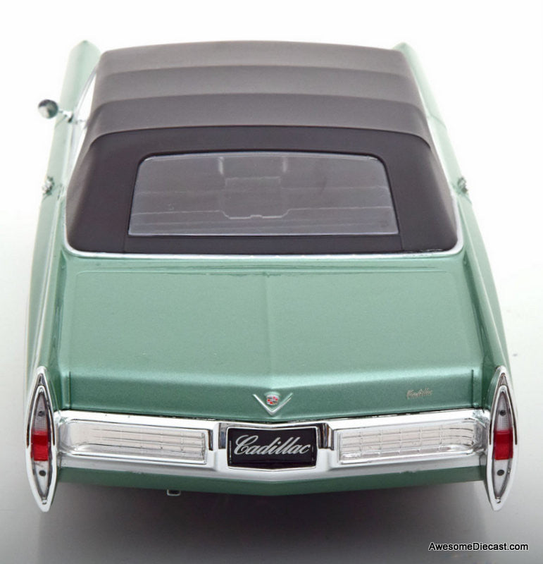 1967 Cadillac Deville Convertible (Roof Up), Metallic Green 1:18 Diecast Model Car by KK Scale