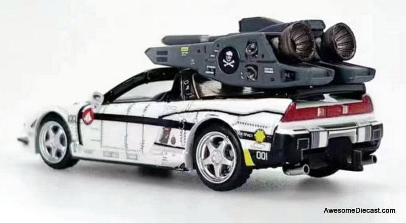 Honda NSX w/Trailer, White : NSXTRA Valkrie Theme Livery 1:64 Diecast Model Car by MLGB