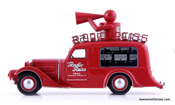 AutoCult 1:43 1929 Steyr XX  Verkaufswagen (Sales Car): Radio Reiss TV/Radio Station