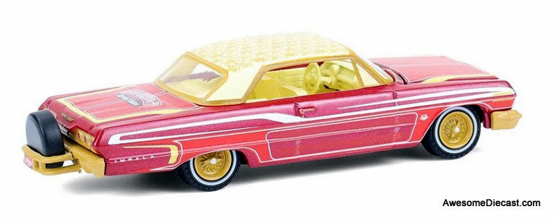 1963 Chevrolet Impala Lowrider, Michael Heralda Edition, Red/Custom  1:64 Diecast Model Car by Greenlight