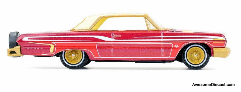 1963 Chevrolet Impala Lowrider, Michael Heralda Edition, Red/Custom  1:64 Diecast Model Car by Greenlight