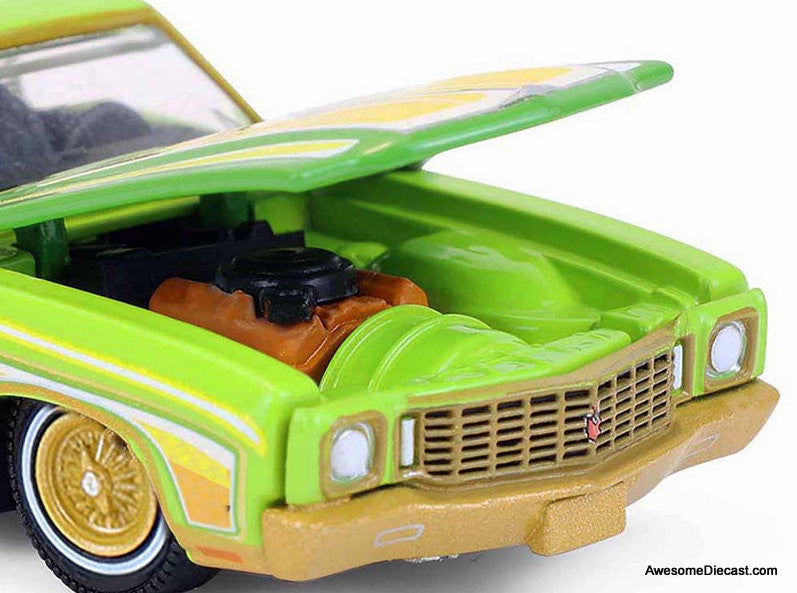 1970 Chevrolet Monte Carlo Lowrider Michael Heralda Special Edition, Lime Green w/Graphics 1:64 Diecast Model Car by Greenlight