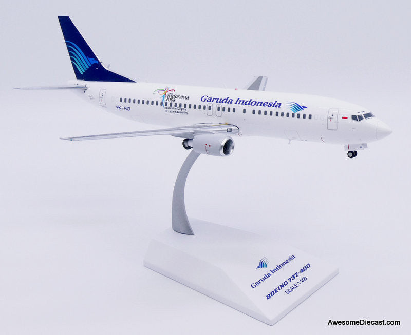 Boeing 737-800: Garuda Indonesia (Reg #PK-GZI) "Visit Indonesia 2008" 1:200 Diecast Model Plane by JC Wings