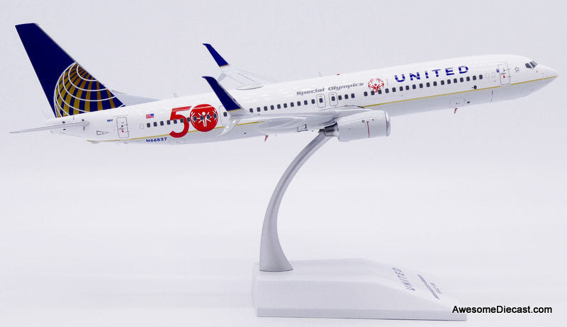 Boeing 737-900ER: United Airlines (Reg #N66837) "Special Olympics 50" 1:200 Diecast Model Plane by JC Wings