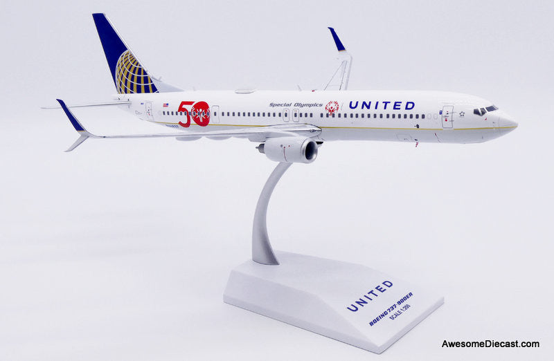 Boeing 737-900ER: United Airlines (Reg #N66837) "Special Olympics 50" 1:200 Diecast Model Plane by JC Wings
