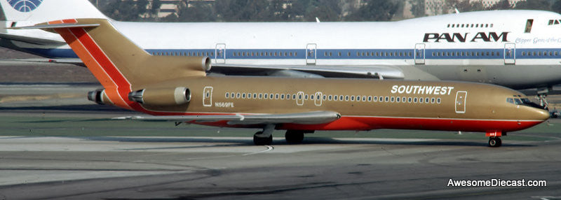 Boeing 727-200: Southwest Airlines (Reg # N569PE) 1:200 Diecast Model Plane by JC Wings
