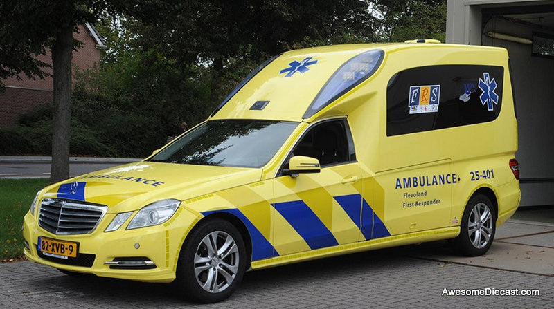 Mercedes Benz E250D VF212 Ambulance: Dutch First Responder, Urk 1:43 Resin Cast Model Ambulance by Matrix