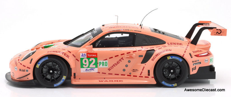 2018 Porsche 911 RSR Pink Pig #92 Winner LMGTE-Pro 24h Le Mans 2018  1:12 Diecast Model Car by IXO
