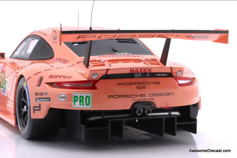 2018 Porsche 911 RSR Pink Pig #92 Winner LMGTE-Pro 24h Le Mans 2018  1:12 Diecast Model Car by IXO