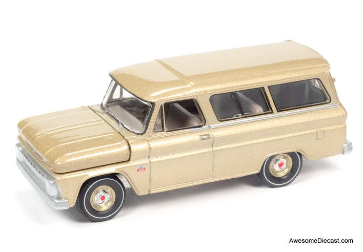 1966 Chevrolet Suburban, Saddle Metallic 1:64 Diecast Model Car by Auto World