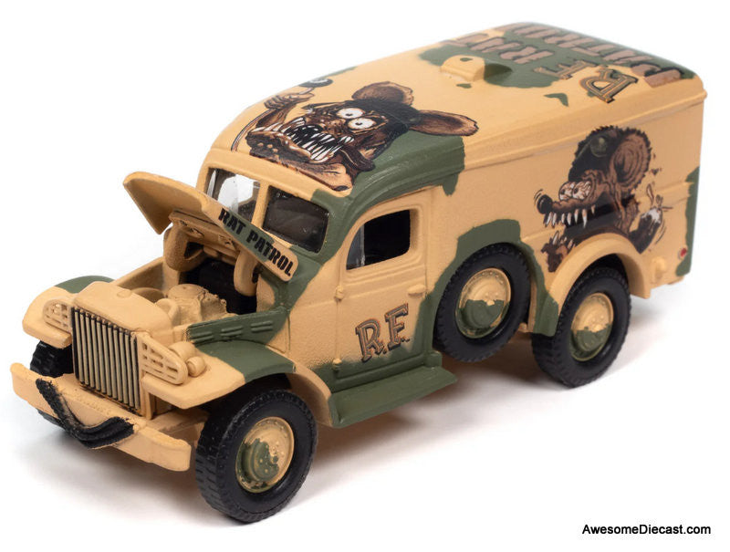 Dodge WC54 Ambulance Rat Fink Dessert Camo 1:64 Diecast Model Vehicle by Johnny Lightning