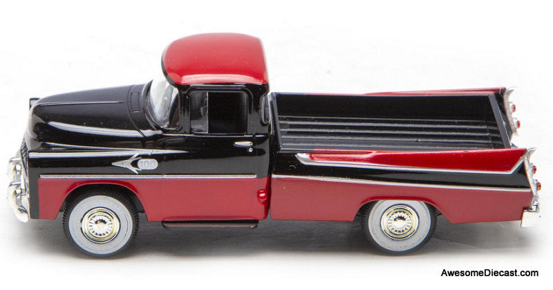 1957 Dodge Sweptside Pick-Up, Red/Black 1:48 Diecast Model Truck by Denver Diecast