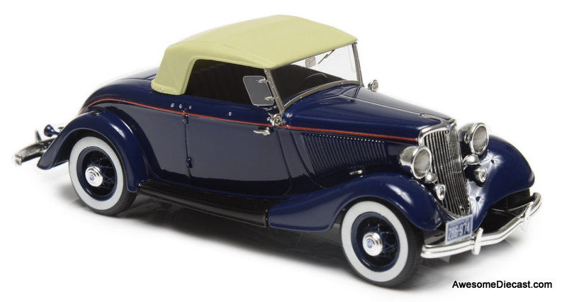 Esval Models 1:43 1933 Ford Model 40 Roadster (Roof Up), Blue