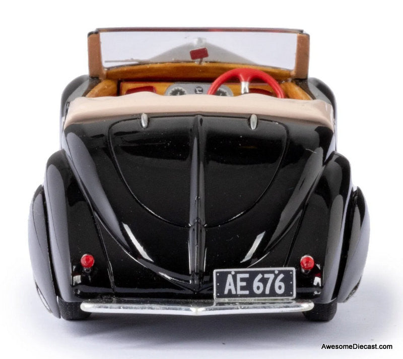 Esval Models 1:43 1939 Delage D6-70 Cabriolet by Letourneur & Marchand (Open Roof), Black