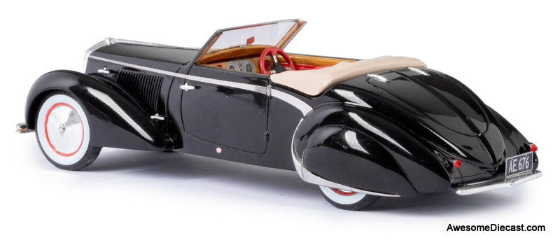 Esval Models 1:43 1939 Delage D6-70 Cabriolet by Letourneur & Marchand (Open Roof), Black
