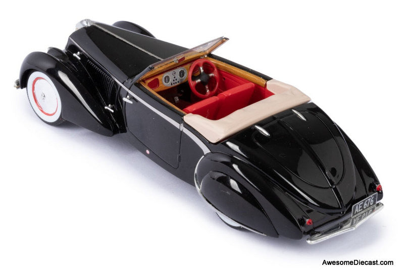 Esval Models 1:43 1939 Delage D6-70 Cabriolet by Letourneur & Marchand (Open Roof), Black