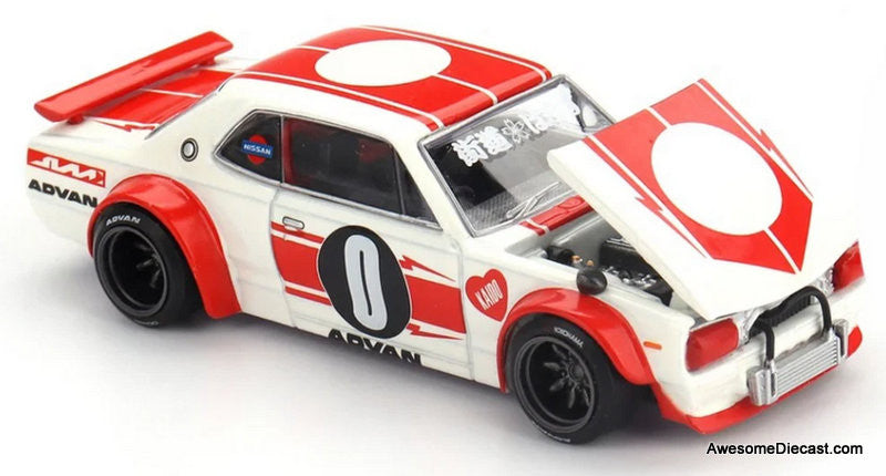Nissan Skyline 2000GT-R (KPGC10) Kaido Works V2, White/Red 1:64