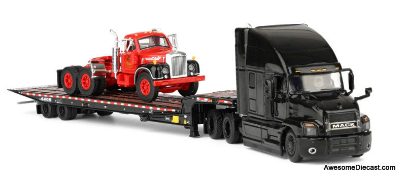 Mack Anthem Sleeper Tractor w/Landoll 440B-50CA Trailer & Mack B-61 Mack Day Cab 1:64 Diecast Model Truck DCP by FG