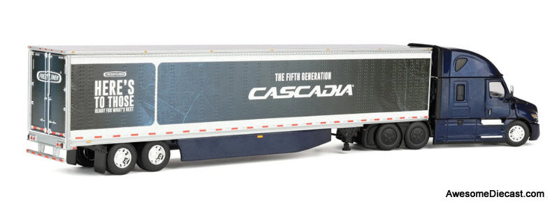 Freightliner Cascadia Fifth Generation Semi Truck w/Raised Roof Sleeper, Freightliner Midnight 1:64 Diecast Model Truck DCP by FG