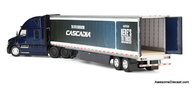 Freightliner Cascadia Fifth Generation Semi Truck w/Raised Roof Sleeper, Freightliner Midnight 1:64 Diecast Model Truck DCP by FG