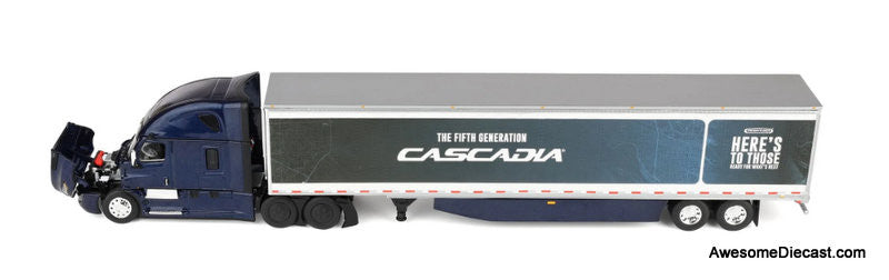 Freightliner Cascadia Fifth Generation Semi Truck w/Raised Roof Sleeper, Freightliner Midnight 1:64 Diecast Model Truck DCP by FG