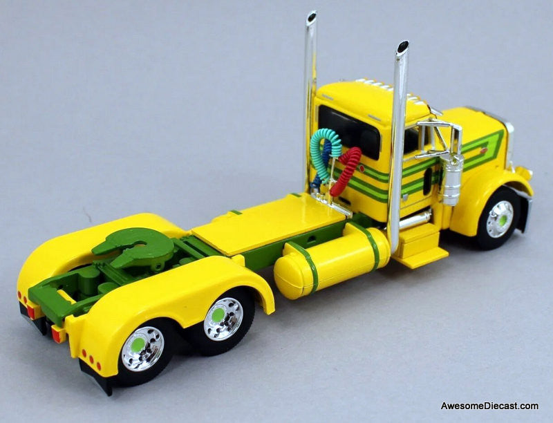 Peterbilt 379 Day Cab w/Lode Distinction Tri-Axle Hopper Trailer, Green/Yellow 1:64 Diecast Model Truck DCP by FG