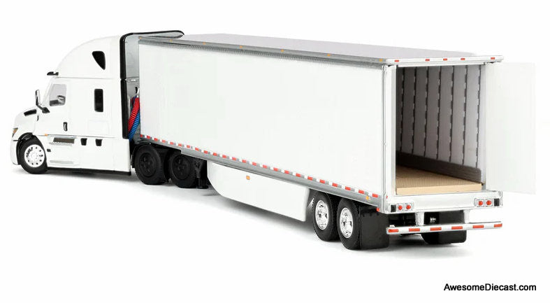 Freightliner Cascadia Fifth Generation Semi Truck w/Raised Roof Sleeper, White 1:64 Diecast Model Truck DCP by FG