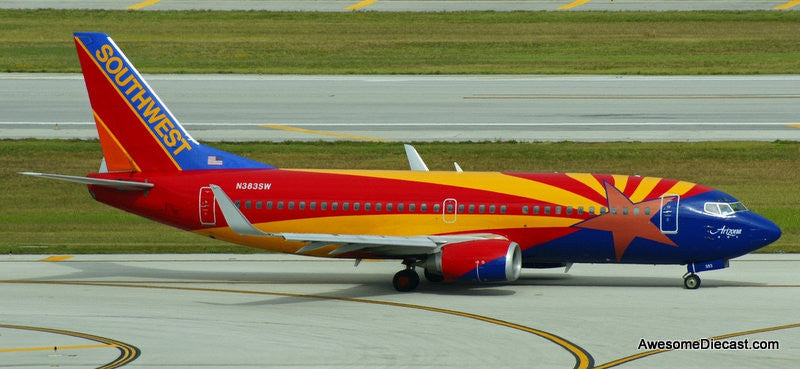 Boeing 737-300: South West Airlines (Reg# N383SW) 1:200 Diecast Model Plane by B-Models