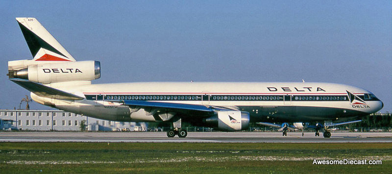 McDonnell Douglas DC-10-10: Delta Airlines (Reg #N605DA) 1:200 Diecast Model Plane by B-Models