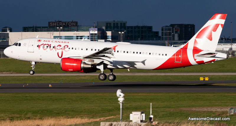 Airbus A320: Air Canada Rouge (Reg # C-GFWX) 1:200 Diecast Model Plane by Inflight 200