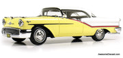 1957 Oldsmobile Starfire Coronado, Yellow & Alcan White 1:43 Resin Cast Model Car by Goldvarg Collection