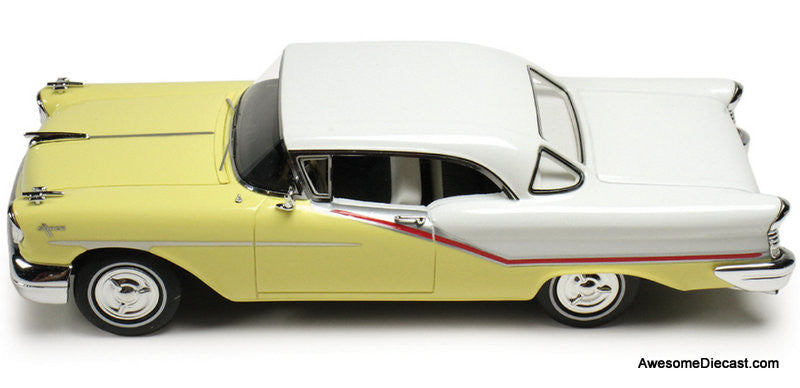 1957 Oldsmobile Starfire Coronado, Yellow & Alcan White 1:43 Resin Cast Model Car by Goldvarg Collection