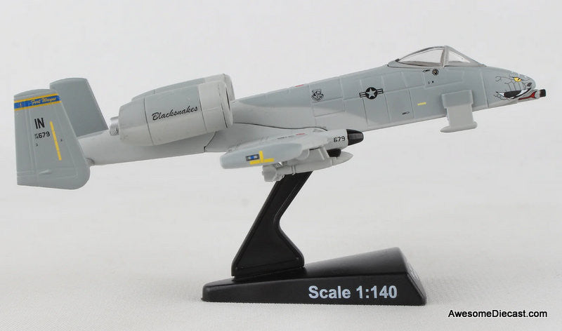 Fairchild Republic A-10 Thunderbolt II Warthog 163rd Fighter Squadron "Black Snakes" 1:140 Diecast Model Plane by Postage Stamp