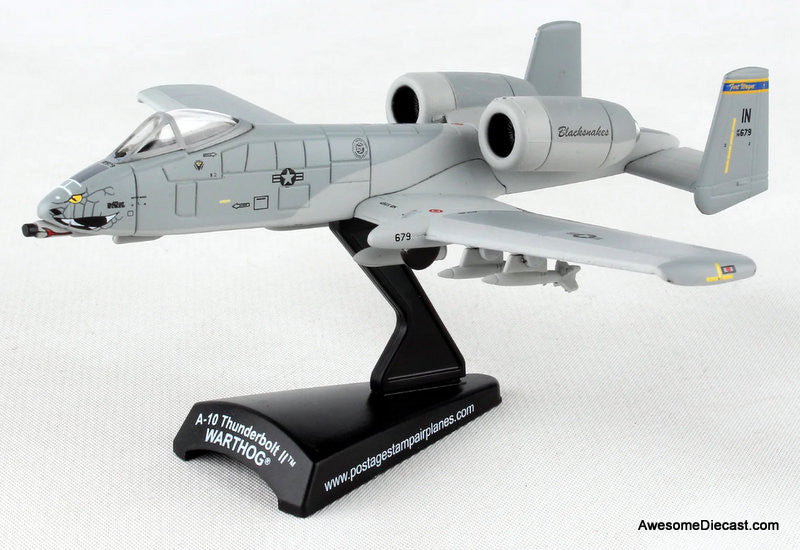 Fairchild Republic A-10 Thunderbolt II Warthog 163rd Fighter Squadron "Black Snakes" 1:140 Diecast Model Plane by Postage Stamp
