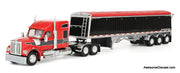 Kenworth W990 Sleeper Tractor w/Lode King Hopper Trailer, Red/Black 1:64 Diecast Model Truck DCP by First Gear