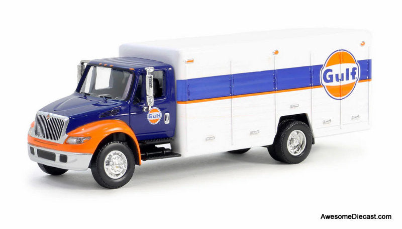 International Durastar 4400 Delivery Truck: Gulf Oil 1:64 Diecast Model Truck by Greenlight